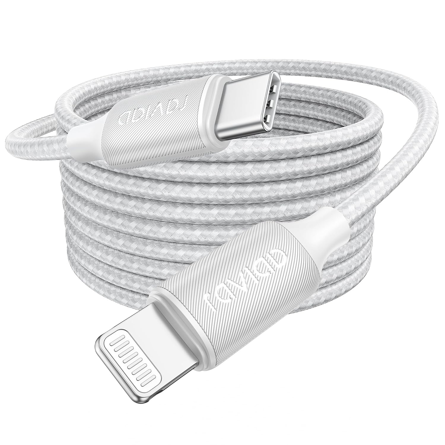 Detalle de RAVIAD Cavo USB-C a Lightning da 3 m con certificazione MFi (nylon), ricarica rapida e sincronizzazione