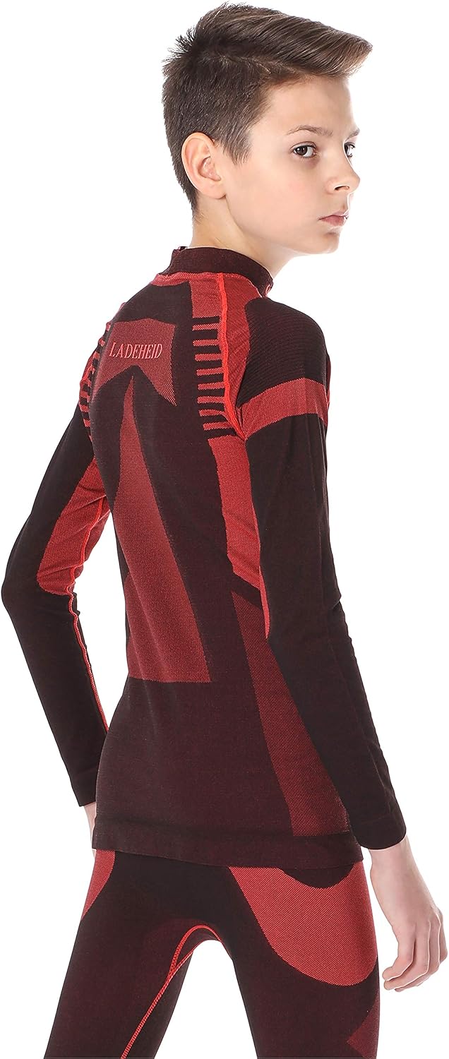 Detalle de Ladeheid T-Shirt Thermique à manches longues pour enfant – Col roulé, coupe lâche (LASS0007)