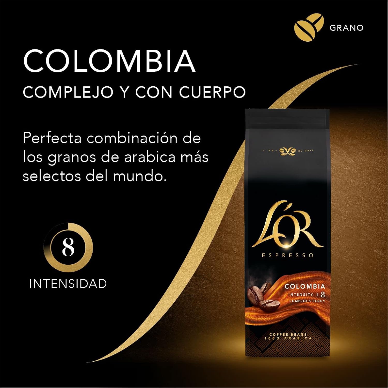 Detalle 2 de L'OR Espresso Colombia Café en Grano 100% Arábica ☕ 500g