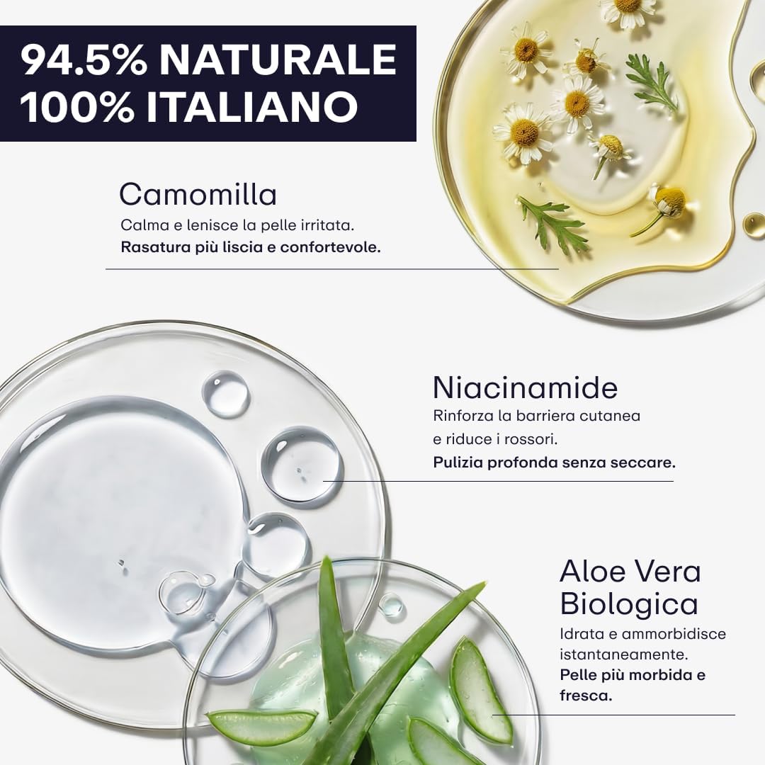Detalle de SERLINOLAB Detergente Viso Uomo: pulizia profonda con idratazione e aloe – 100 ml