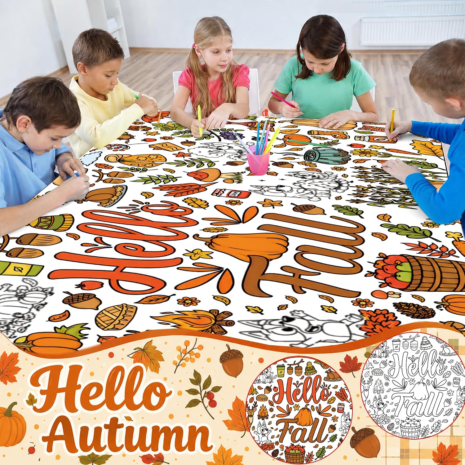 Detalle de BashyGo Fall Coloring Poster/Tablecloth