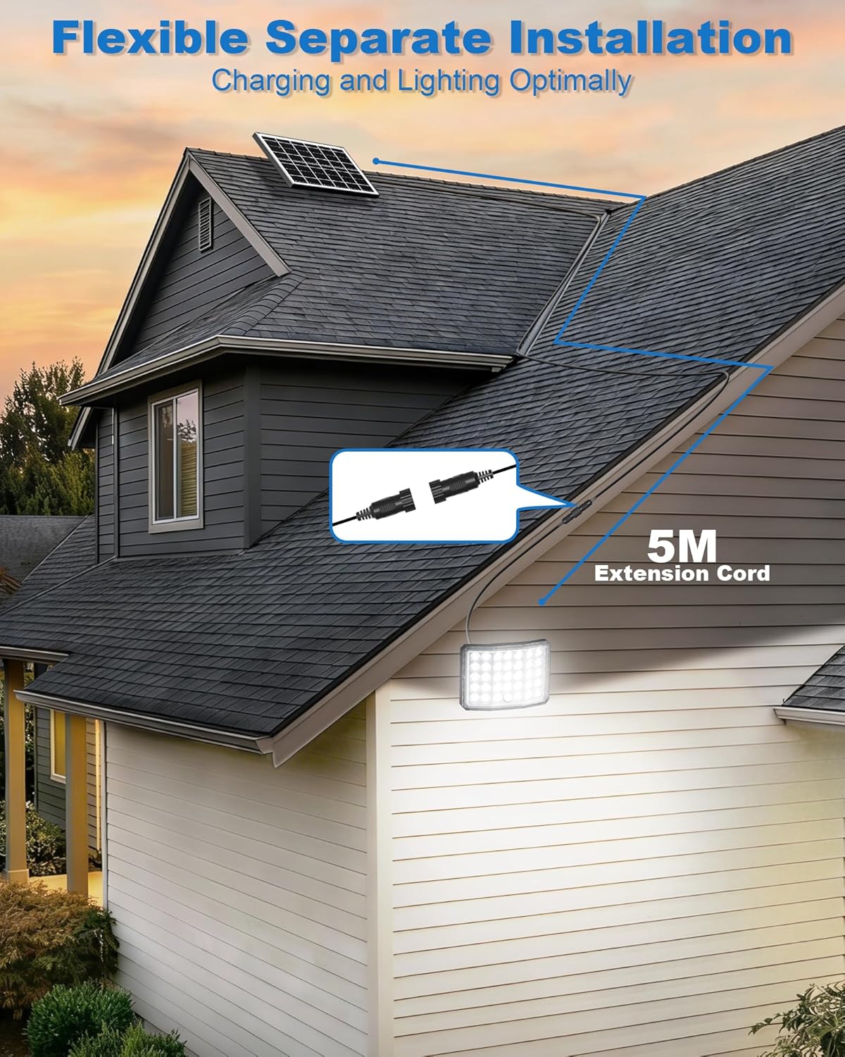 Thumbnail 5 de Luci Solari da Esterno con pannello separabile, 3600mAh e 4 modalità + telecomando