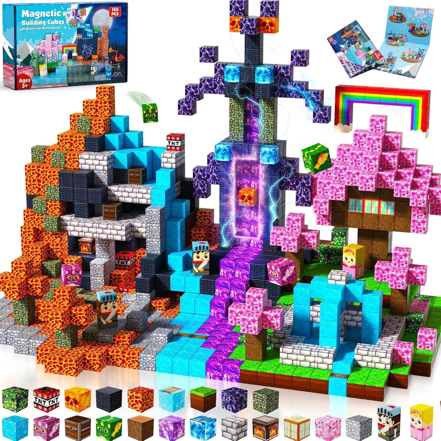 Thumbnail 6 de Goody King Dinosaur Volcano Magnetic Block Set (100-piece) — magnetic construction cubes for STEM play