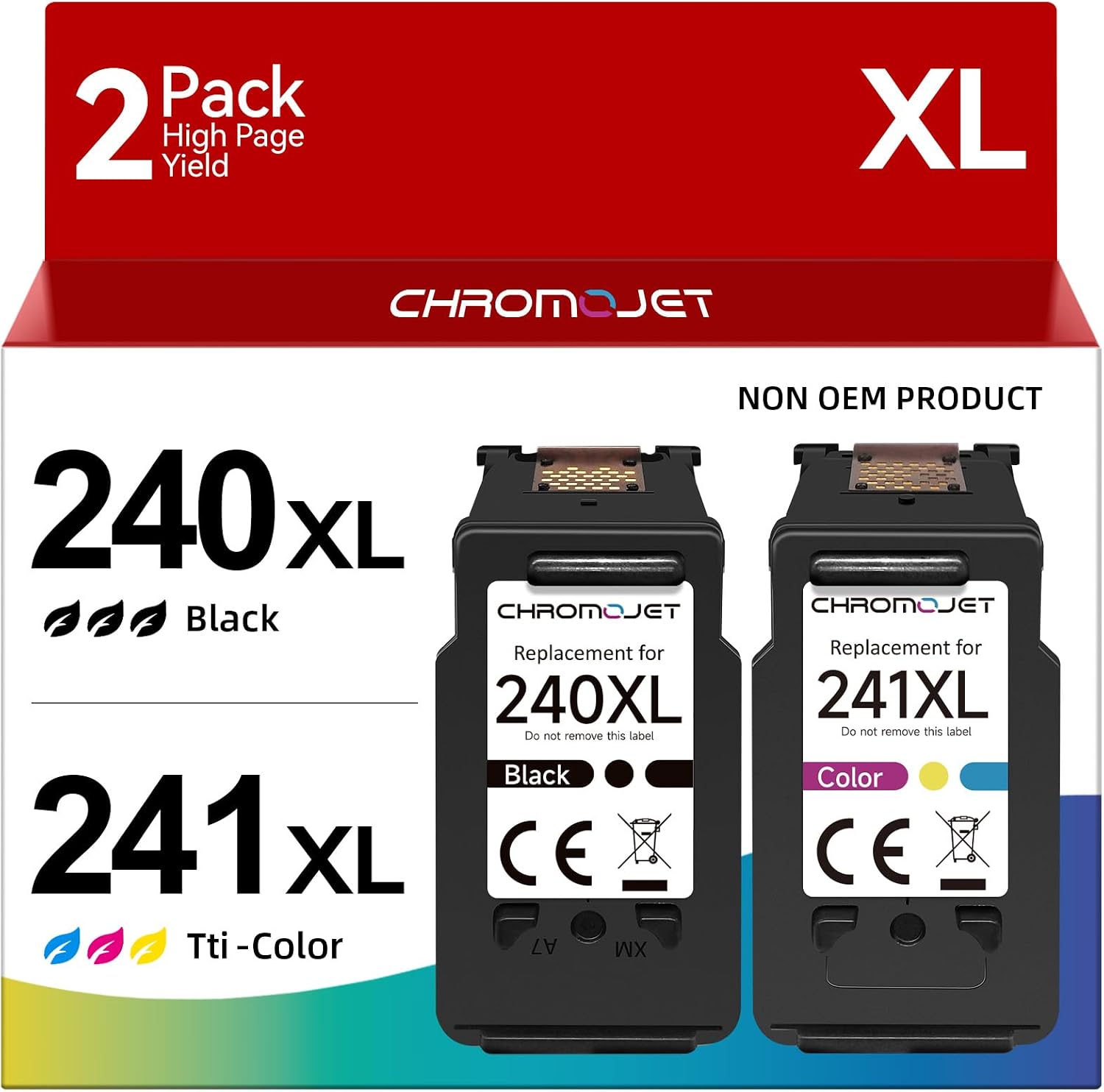 Detalle de Chromojet PG-240XL/CL-241XL Compatible Ink Cartridge Combo for Canon PIXMA