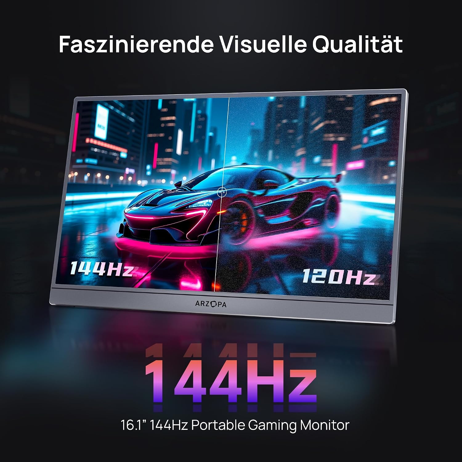 Detalle 2 de ARZOPA Z1FC 16,1" 144Hz Tragbarer Monitor für Gaming