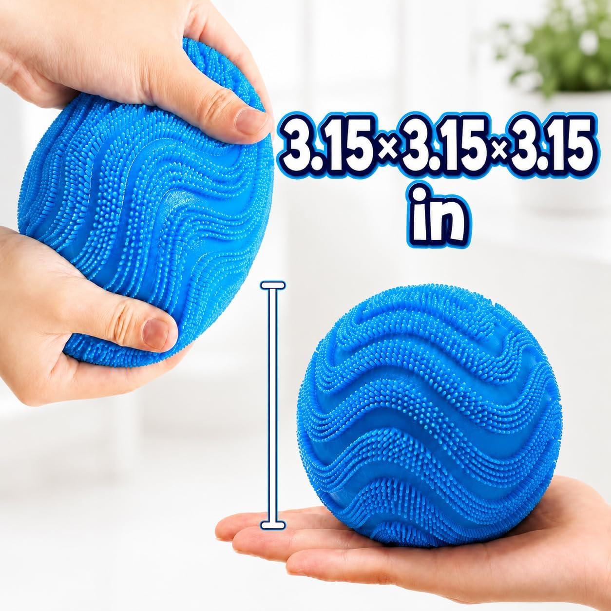 Thumbnail 6 de UDZRL Squishy Squeeze Balls Fuzz Stress Ball, Blue TPR Emoji Fidget