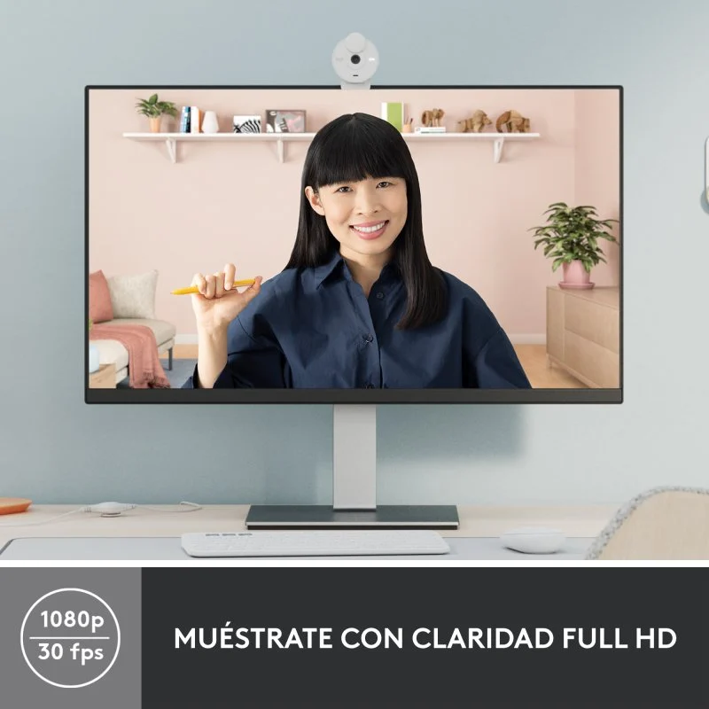 Detalle 2 de Logitech Brio 300 Webcam FullHD Blanco crudo