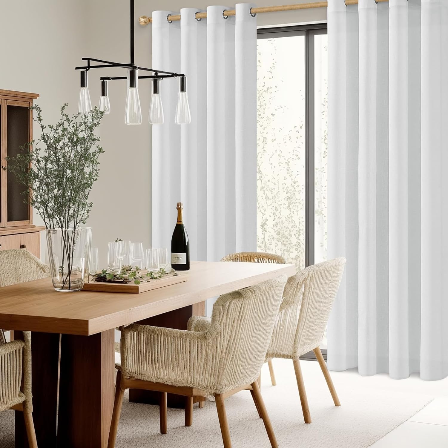 Thumbnail 6 de CUTEWIND Vorhang Weiss Leinenoptik 245 cm