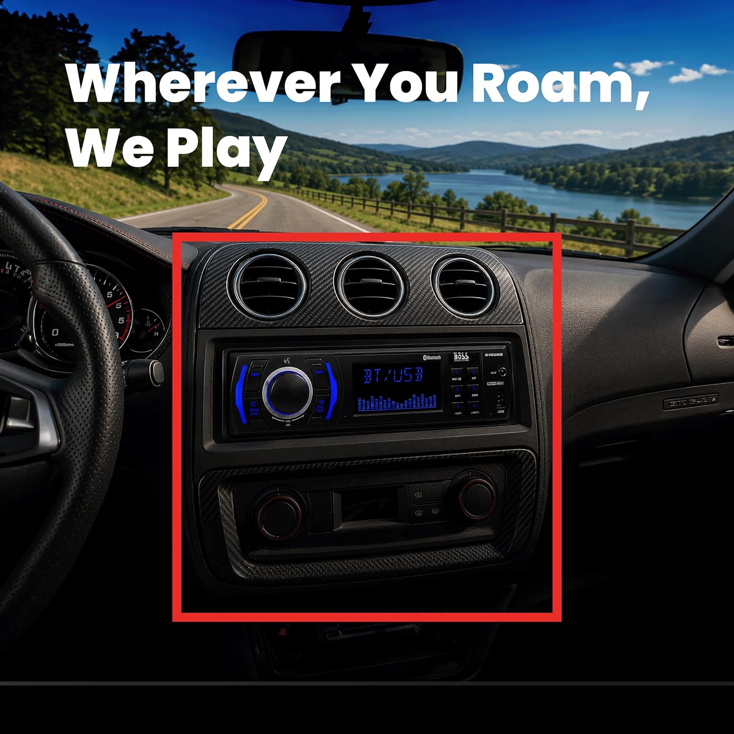 Thumbnail 3 de BOSS Audio Systems 616UAB Car Stereo with Bluetooth – Single DIN (No CD/DVD)