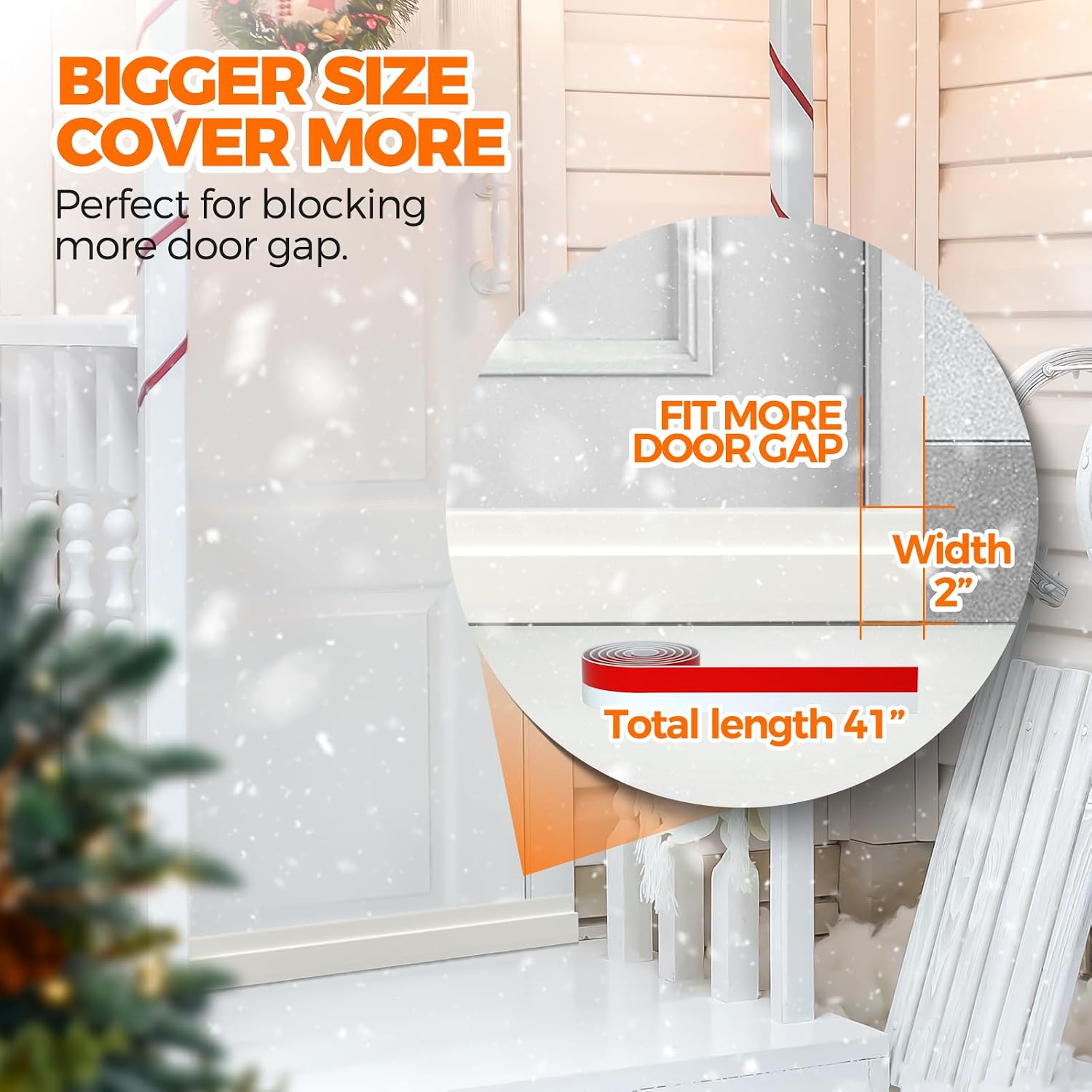 Detalle de Holikme 41-Inch Door Draft Stopper, White Silicone Adhesive Seal