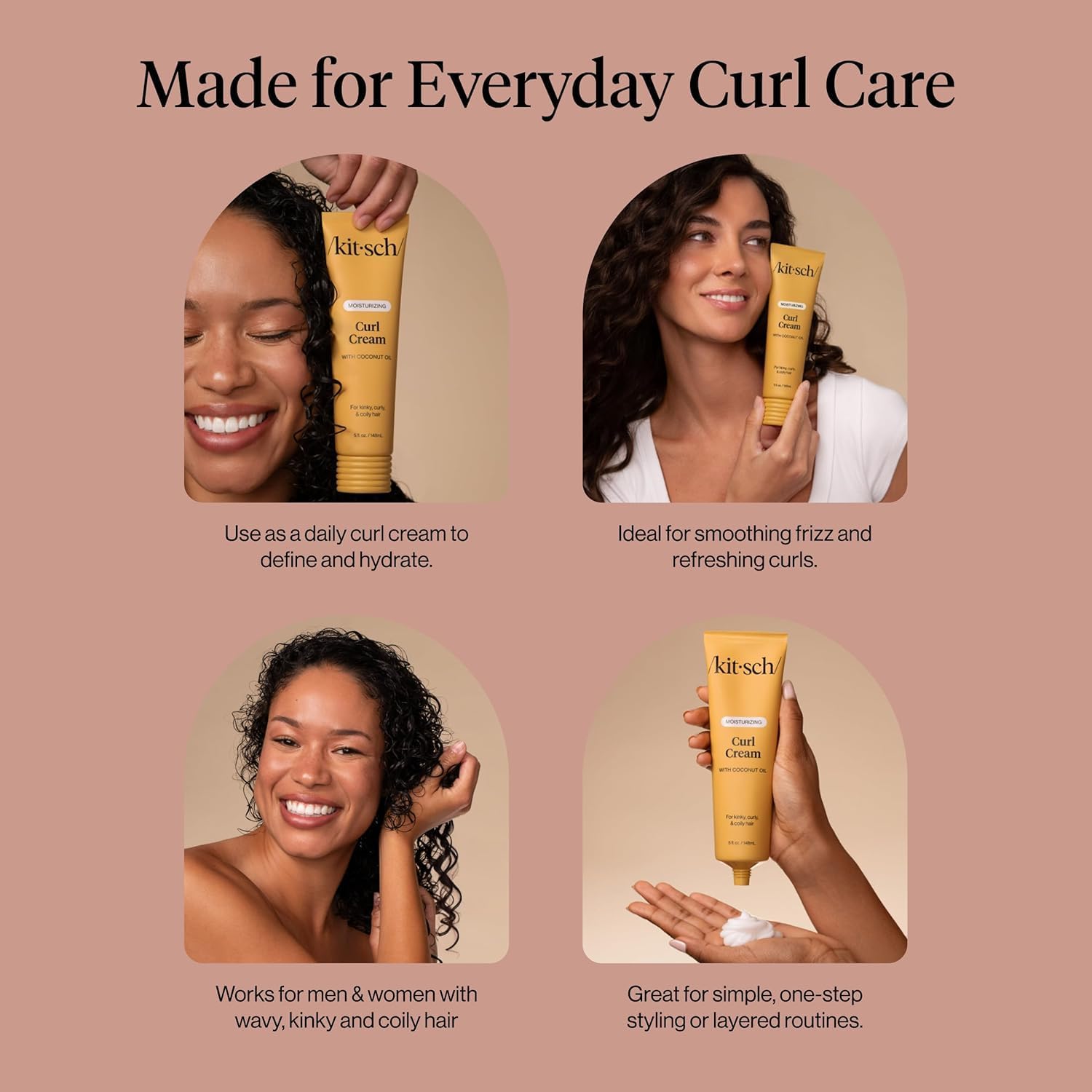 Thumbnail 6 de Kitsch Moisturizing Curl Cream for Curly Hair (Lightweight, Frizz Control & Shine) – 5.3 oz