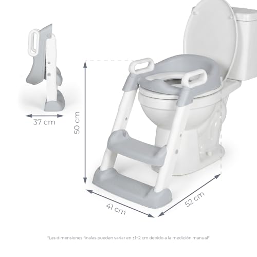 Detalle de MS BabyWorld – Adaptador WC con Escalera: asiento acolchado, altura ajustable y seguridad para aprender a usar el baño