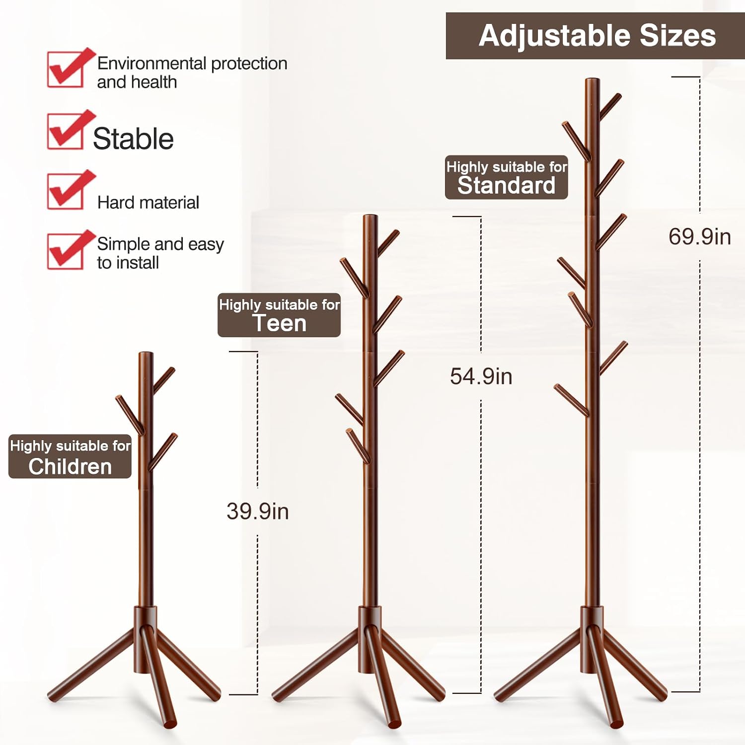 Thumbnail 5 de WANGMUXIA Coat Rack 69 in