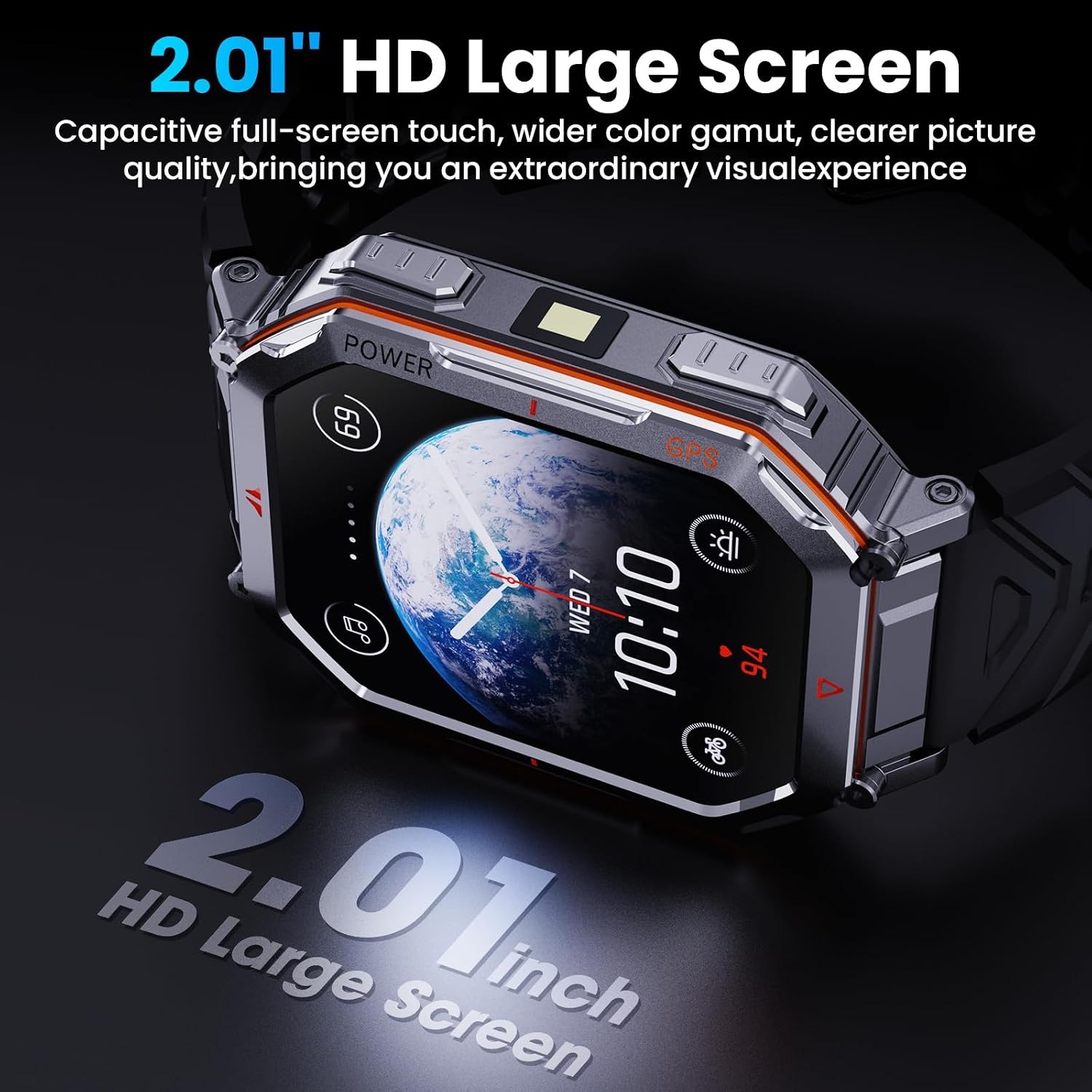 Thumbnail 4 de Military Smart Watch 2.01" HD GPS, GPT voice