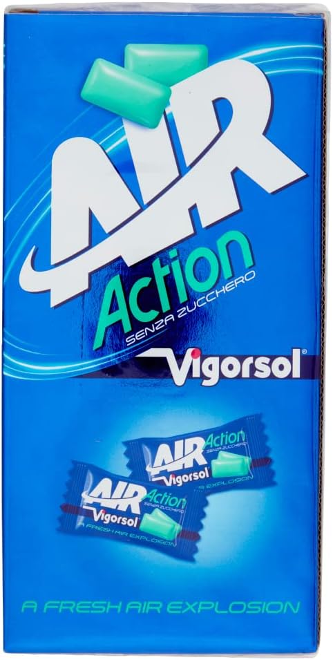 Detalle de Vigorsol Air Action Gomme da Masticare Senza Zucchero al Gusto Menta – confezione da 500 pezzi