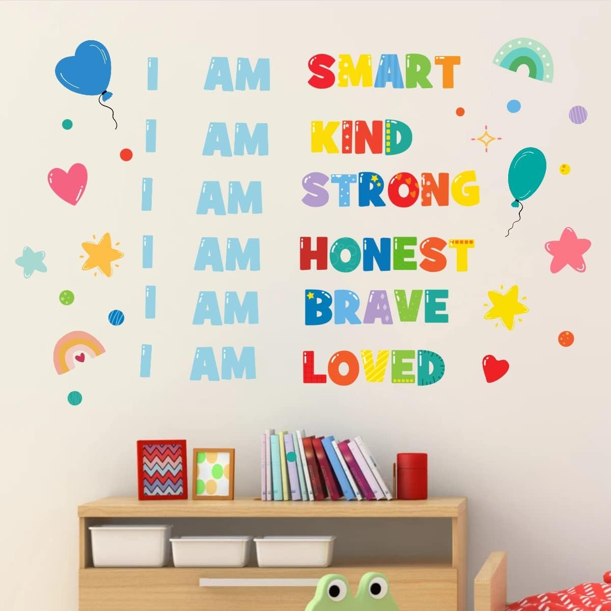 Detalle de TOARTi Colorful Rainbow Motivational Quotes Wall Stickers for Kids