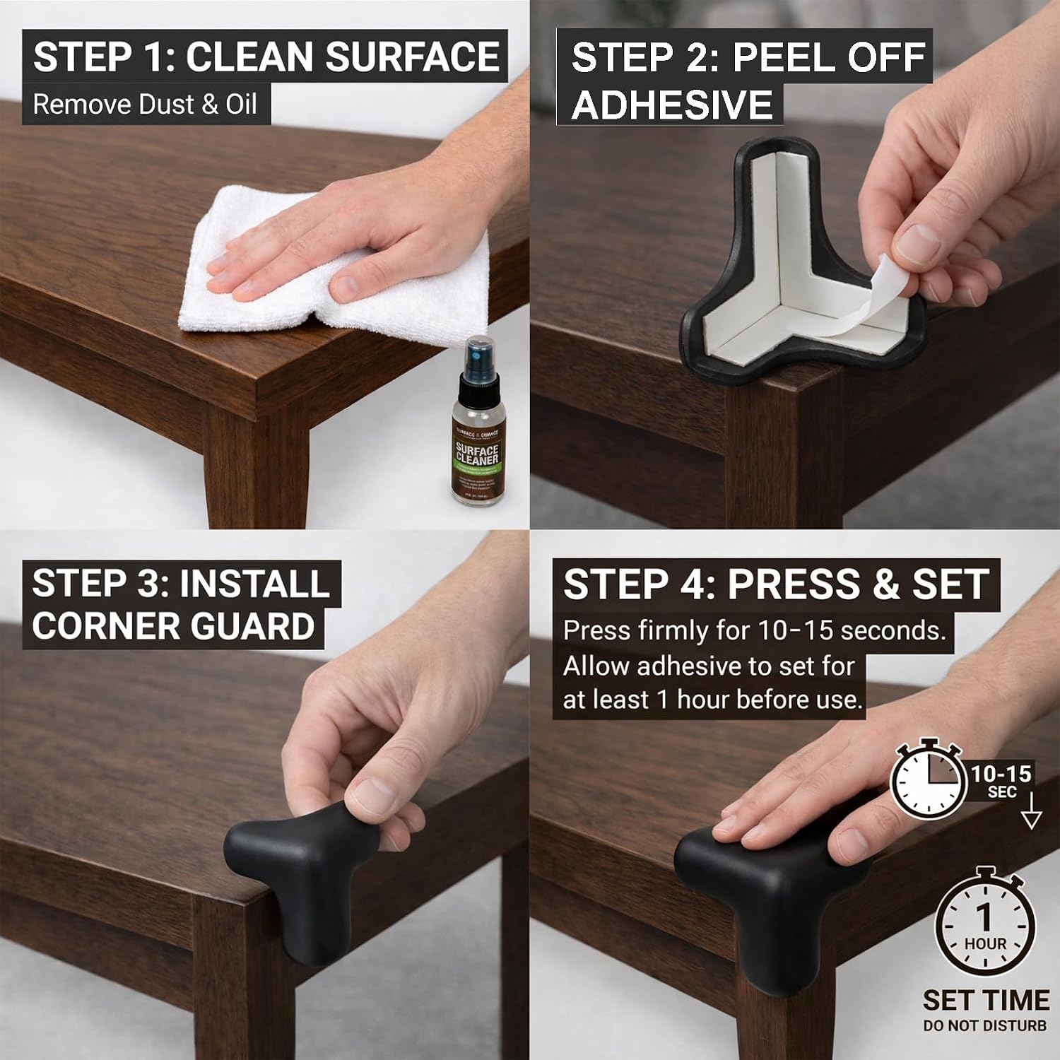 Thumbnail 6 de Fursafe&Q EVA Foam Corner Guards, 8-Pack L-Shaped, Black, Tear-Resistant