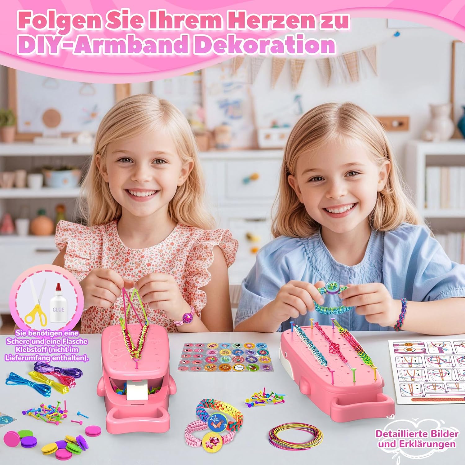 Thumbnail 1 de Euclidean Cube Freundschaftsarmband Selber Machen Rosa