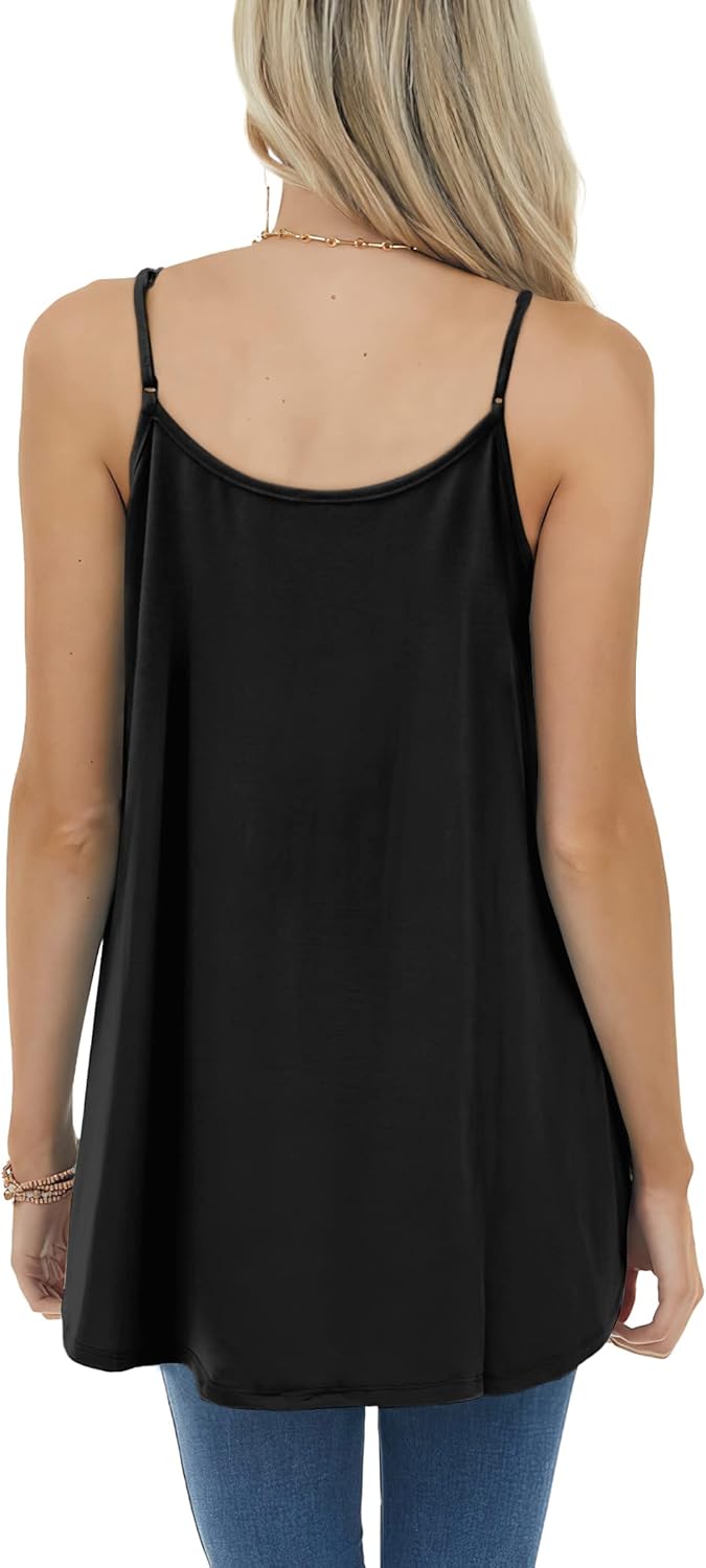 Detalle de Geifa Women’s Summer Tank Tops (Scoop Neck, Adjustable Spaghetti Straps)