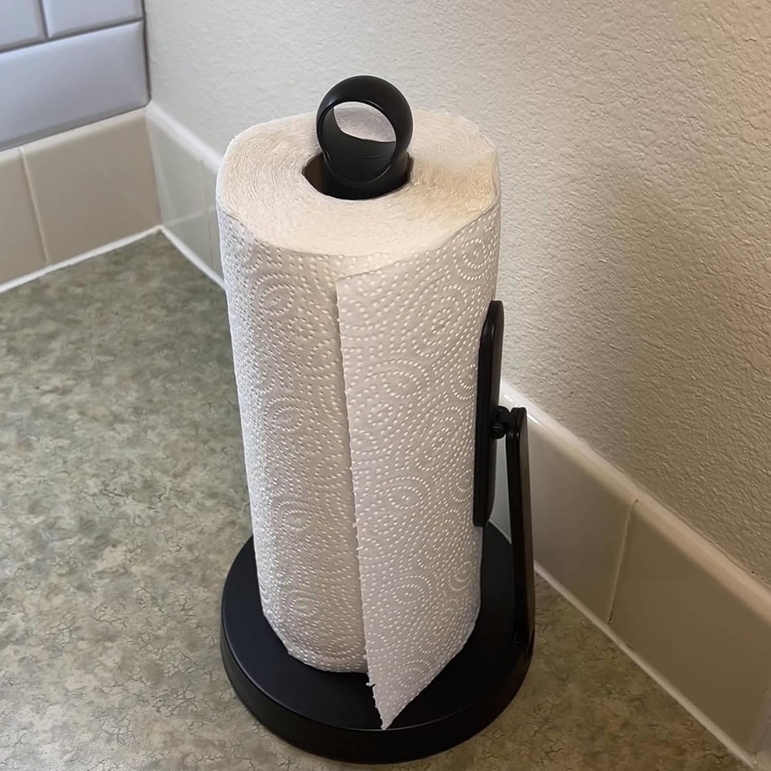 Detalle de theaoo Heavy-Duty Stainless Steel Paper Towel Holder with Tension Arm