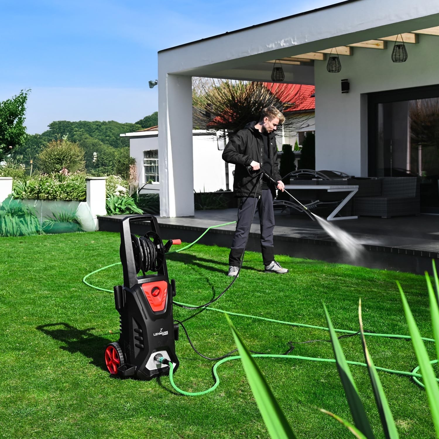 Thumbnail 6 de LEHMANN Colorado idropulitrice alta pressione 3000 W fino a 260 bar, 492 l/h con tubo 12 m e kit ugelli (lancia schiuma, turbo, 4 ugelli)