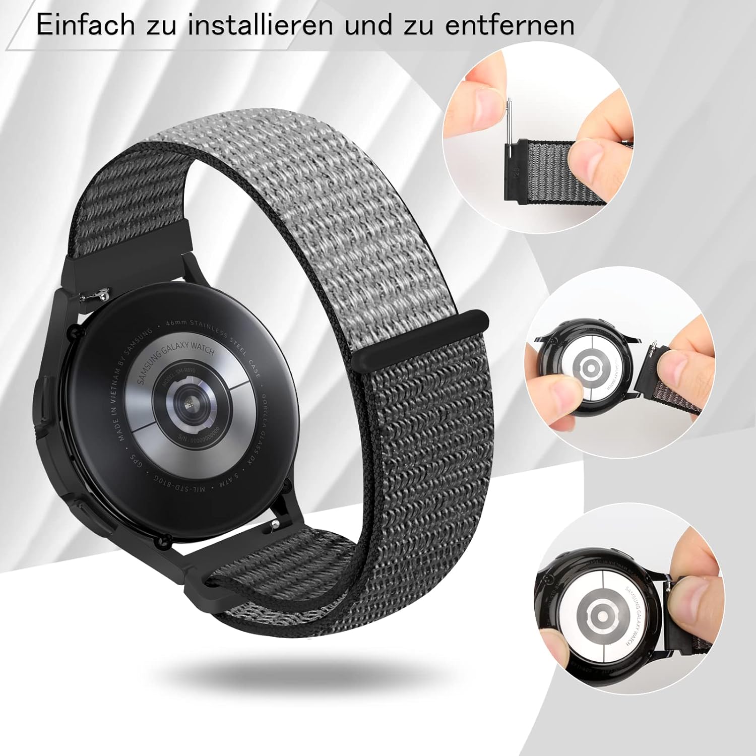 Thumbnail 3 de YCHDDER 19mm Nylon-Armband mit Klettverschluss für GRV FC1/FC5, Willful, YAMAY, Letsfit & weitere (19 mm)