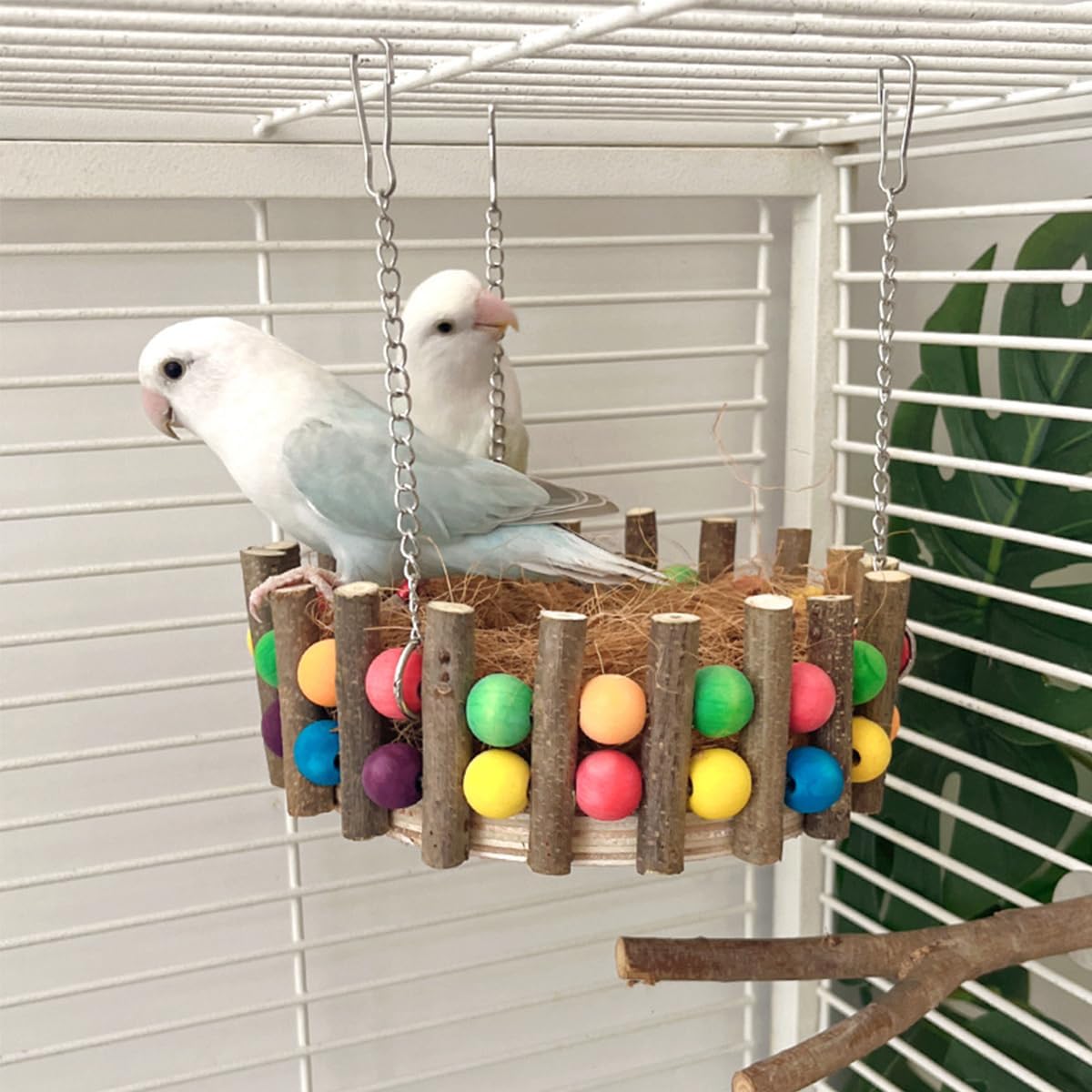 Thumbnail 4 de ZYYRSS Bird Hammock Swing: Natural Coconut Fibre Nest for Small Birds
