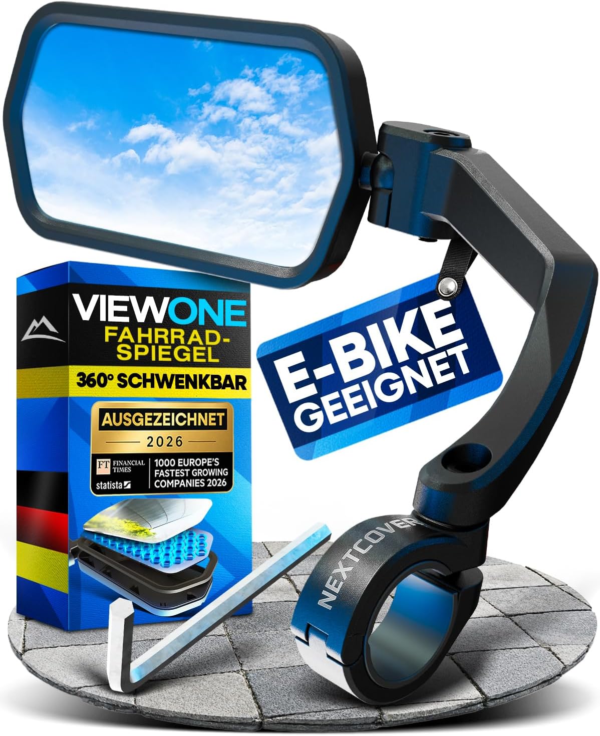 NEXTCOVER Fahrradspiegel Lenker links ProVision Glas