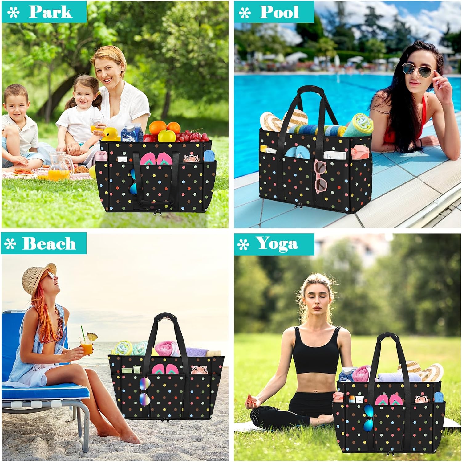 Thumbnail 6 de LUROON Strandtasche XXL 50x35x20 cm