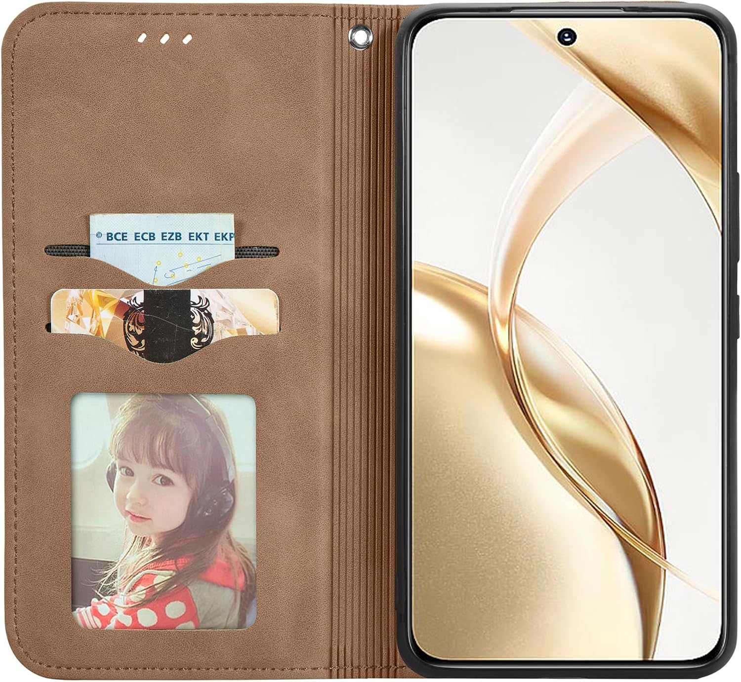Detalle de Cracedily Klapphülle für Honor 90 – Flip Case mit Kartenfach, Magnetverschluss und Standfunktion