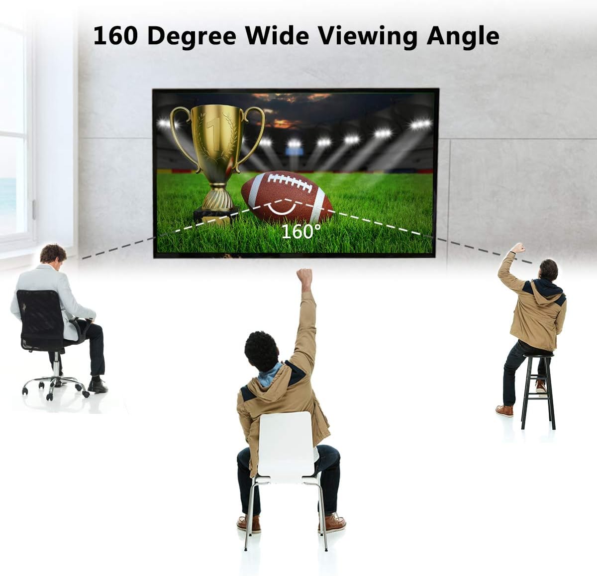 Thumbnail 5 de Mebios 120 Inch Projection Screen: Portable 4K Ready, Matte White Canvas for Home, School and Cinema