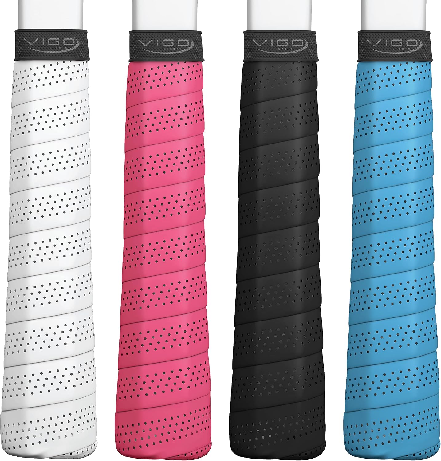 Detalle 2 de VIGO Sports selbstklebendes Tennis Griffband mit Anti-Schweiß Technologie – rutschfestes Griffband für Tennis- und Badminton-Schläger (3er-Set)