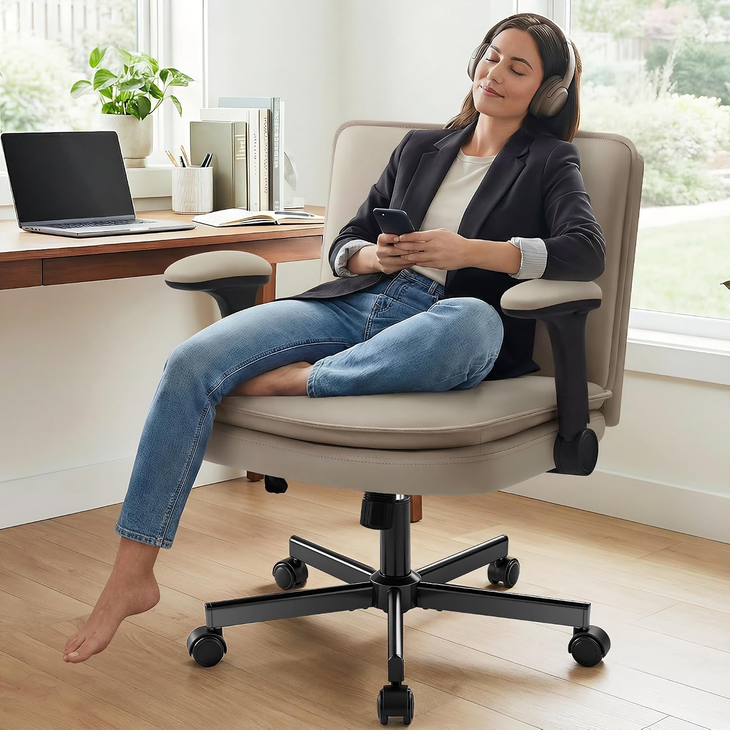 Detalle de Hayelf Criss-Cross Office Chair 25-Inch Seat