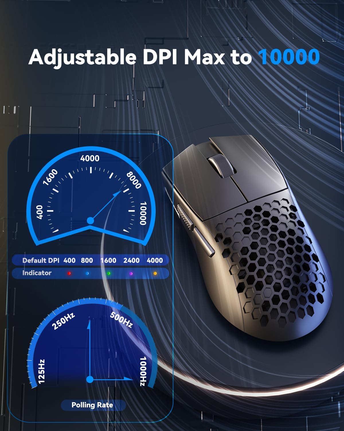 Thumbnail 3 de Redragon M617-LIT Ultralight Honeycomb Wired Gaming Mouse, 41g, 10,000 DPI