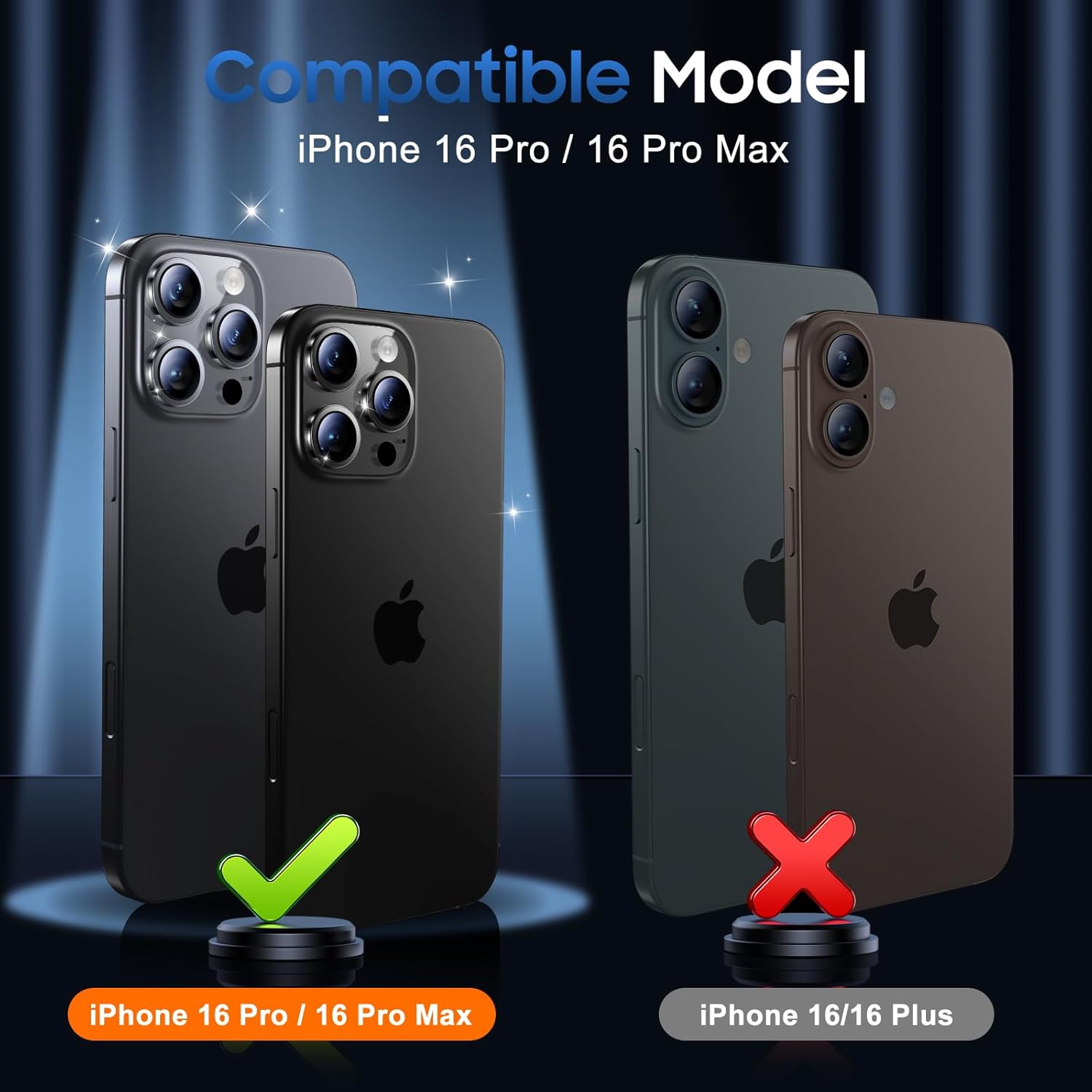 Thumbnail 6 de UniqueMe Camera Lens Protector for iPhone 16 Pro 3-pack