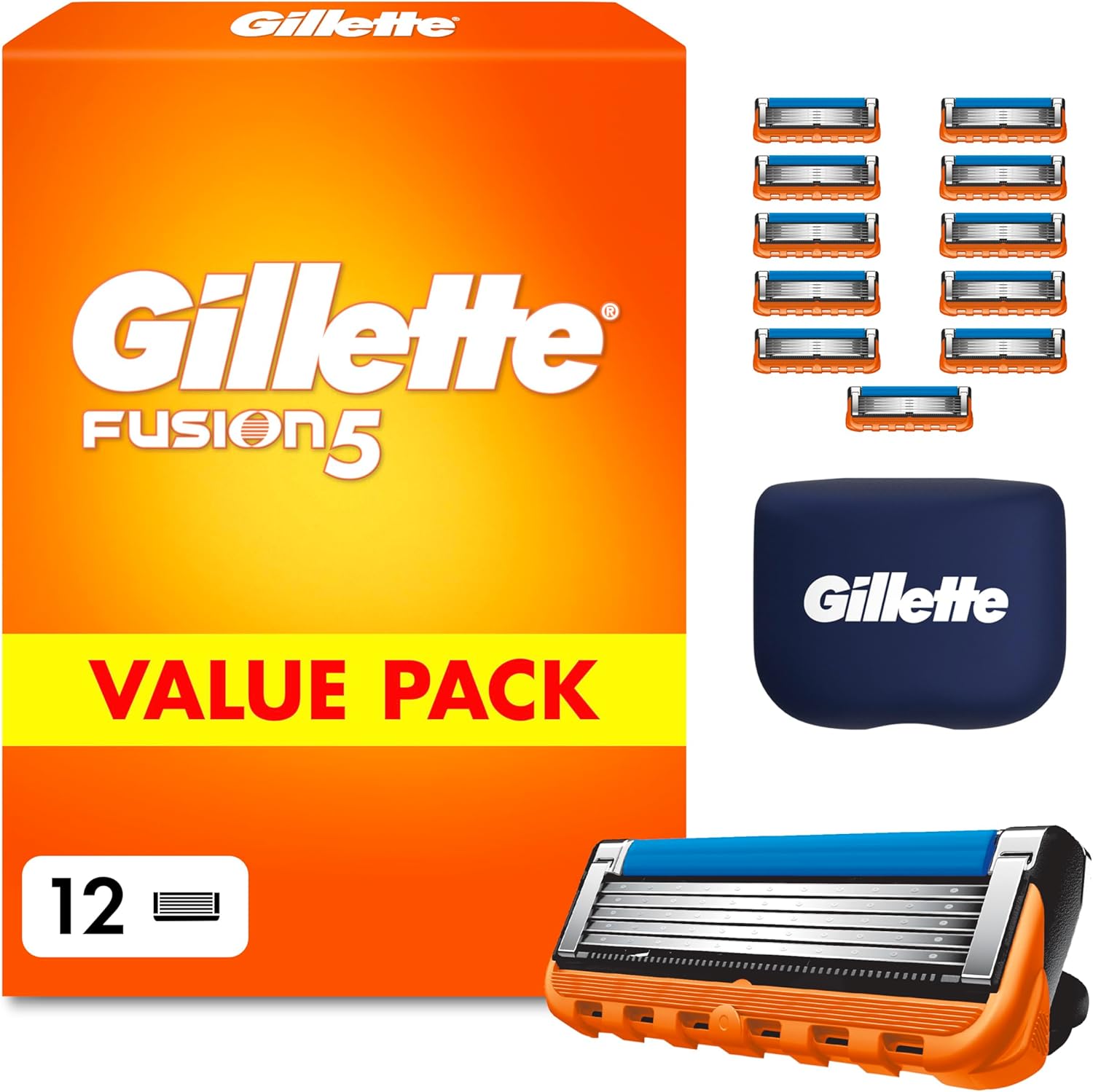 Detalle de Gillette Fusion5 recharges 12 cartouches, 5 lames 🪒