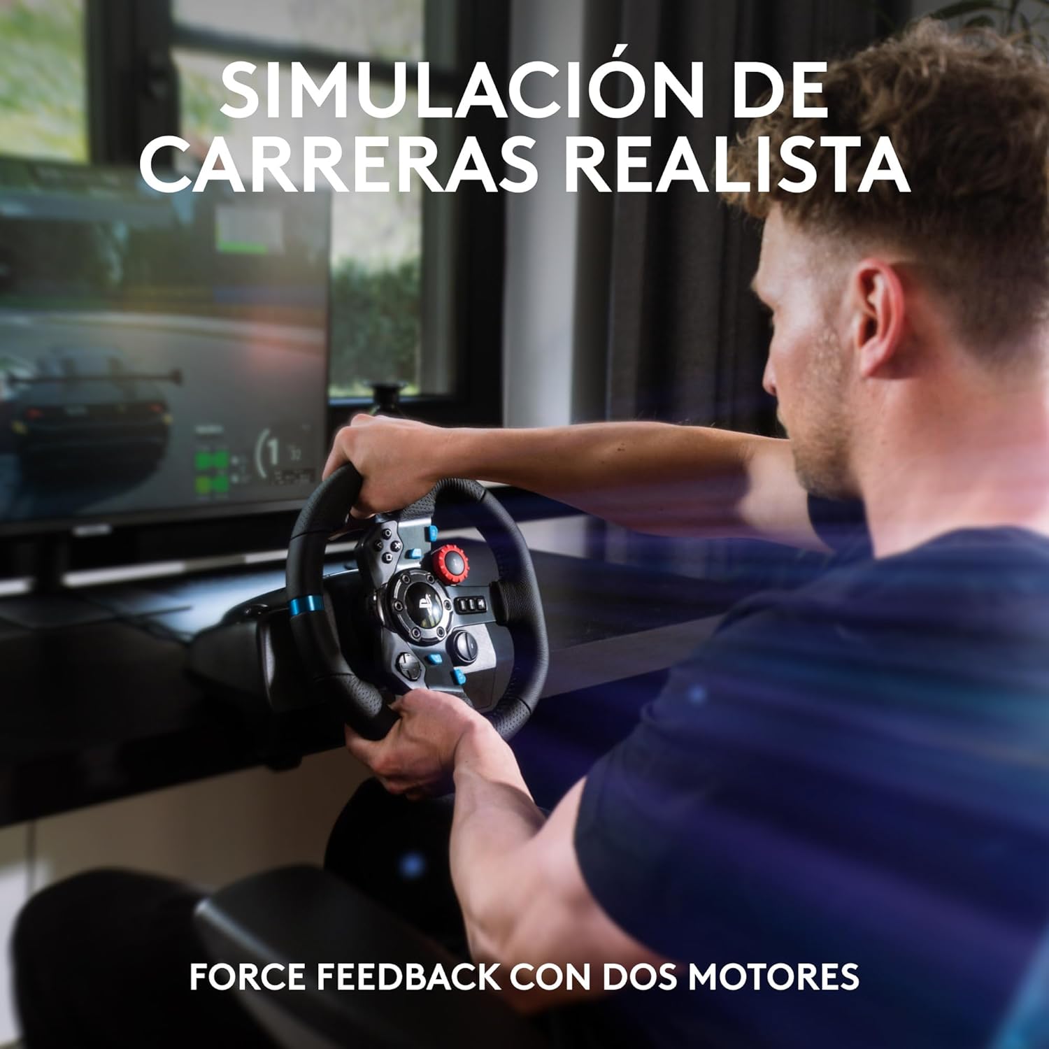 Thumbnail 3 de Logitech G G29 SE Driving Force 🚗 Volante de carreras con pedales, Force Feedback, Cuero + Palanca para PS5, PS4 y PC