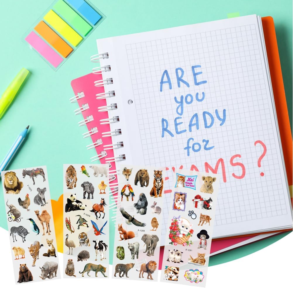 Detalle de Vicloon V-TZ3D-AN-FBA 3D-stickers, 12 PVC-stickers met dierenthema
