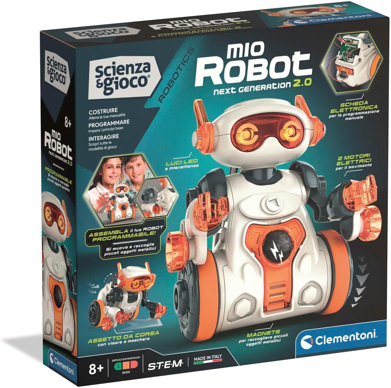 Detalle de Clementoni Scienza e Gioco Robotics – Mio Robot 2.0 (kit di robotica per bambini 8+) 19444