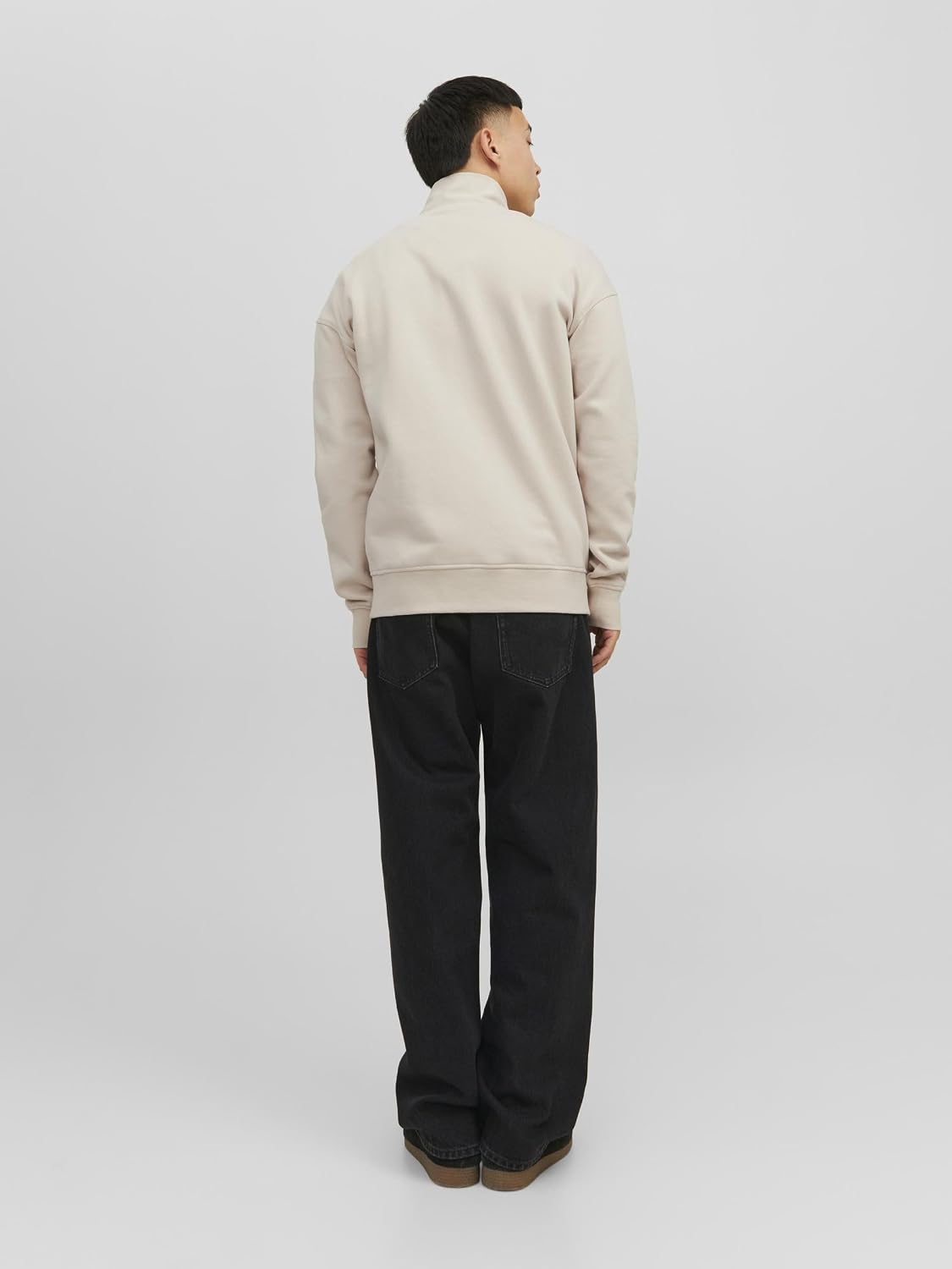 Detalle de Jack & Jones Half Zip Text Half Zip da uomo con stampa in gomma