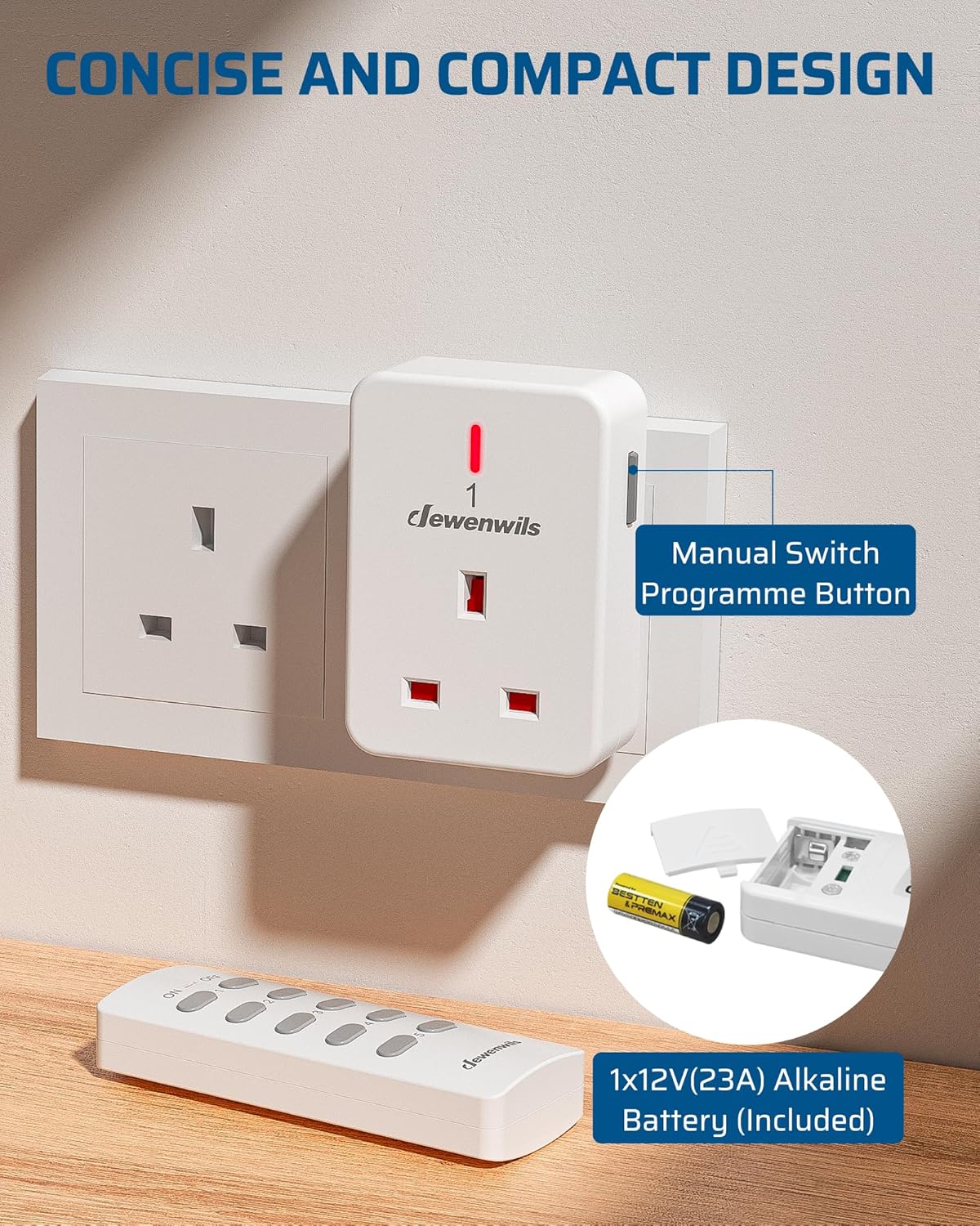 Thumbnail 3 de DEWENWILS Remote Control Plug Socket 13A 🔌