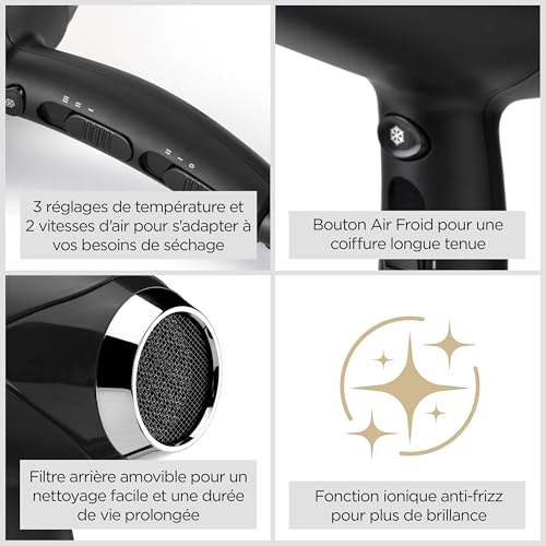 Detalle 2 de BaByliss Sèche-cheveux Turbo Smooth 2200W – Puissant et léger avec diffuseur large