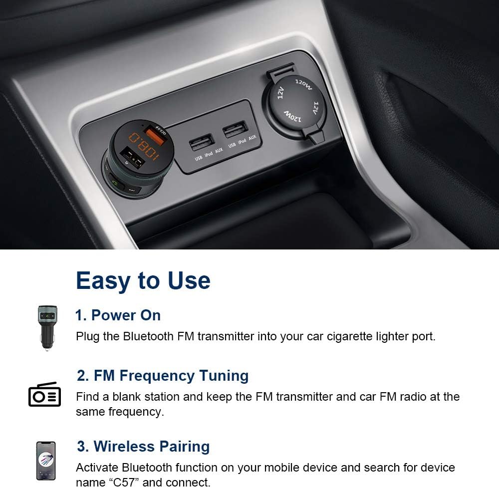 Thumbnail 1 de ZeaLife Bluetooth FM Transmitter with QC 3.0 car charger