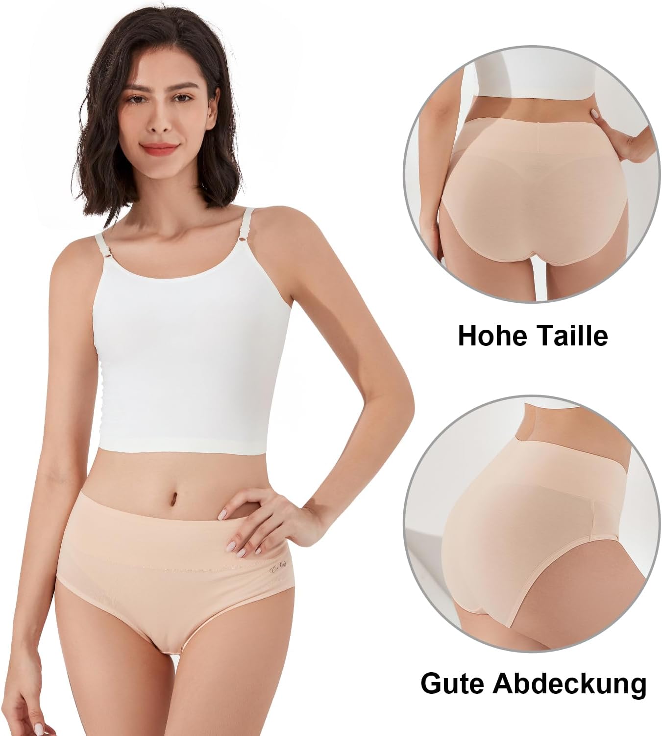 Detalle 2 de anqier Unterhosen Damen 5er Pack Hohe Taille