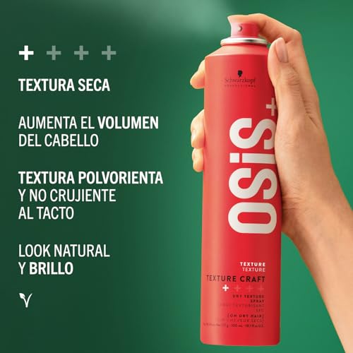 Detalle de Schwarzkopf OSIS Dry Texture Spray (300ml) for natural volume and medium grip