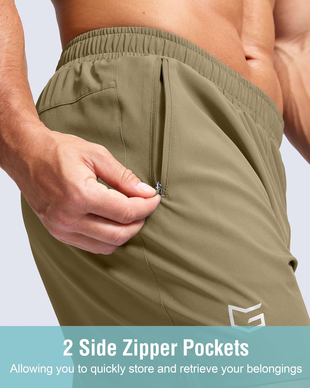 Detalle 2 de G Gradual Men's Running Shorts, 5", 7" & 9" Options, Zipper Pockets, UPF 50+