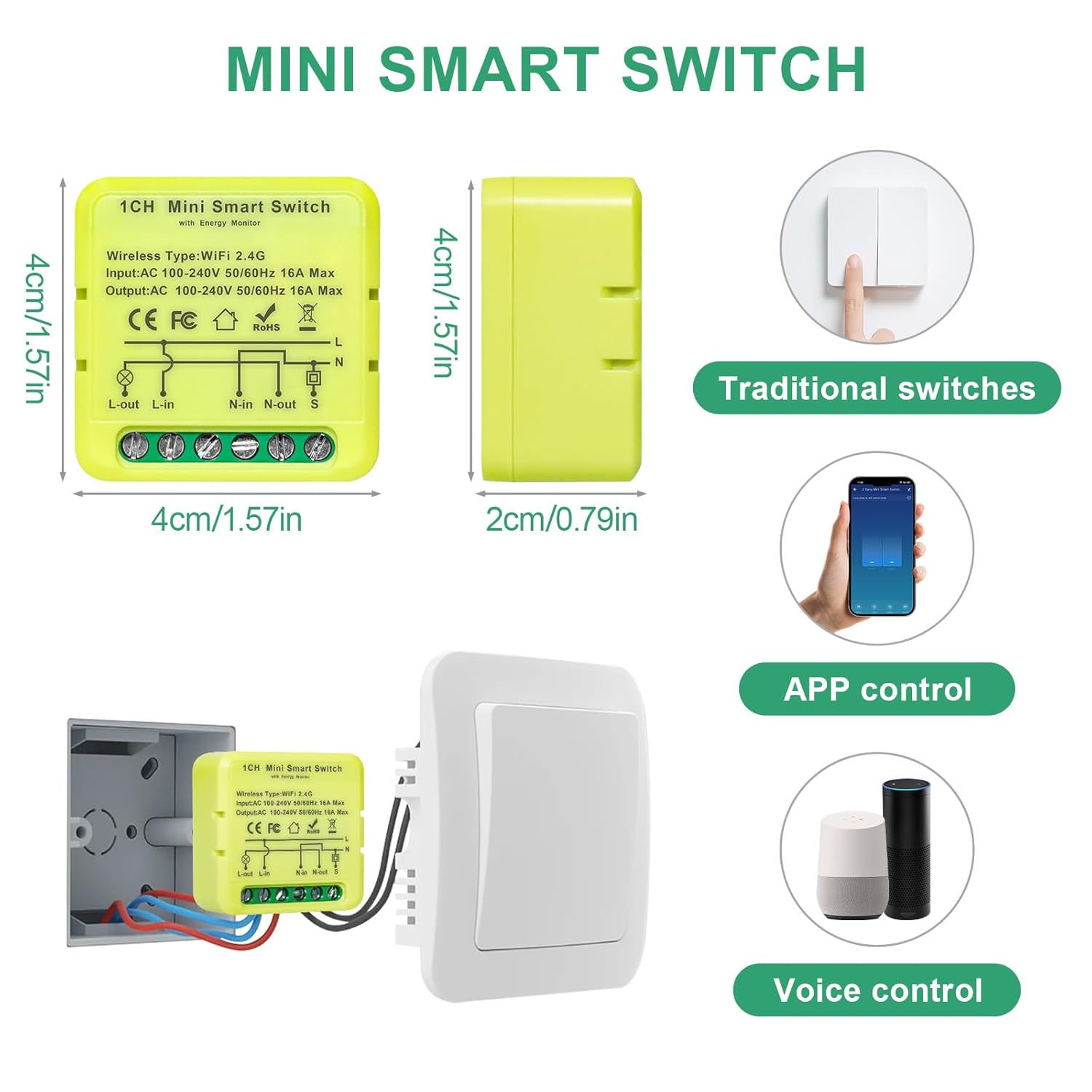 Thumbnail 1 de Interruttore smart WiFi controllo app e vocale