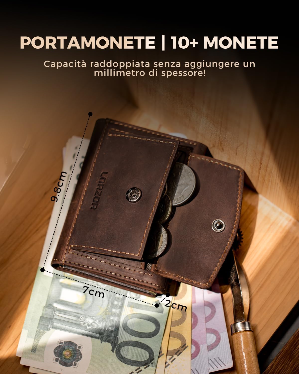 Thumbnail 1 de LORZOR Portafoglio Uomo slim con Portamonete XXL