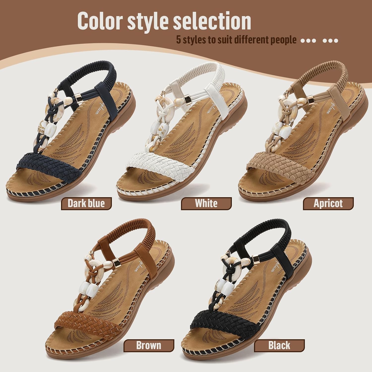Detalle de Littleplum Damen Sandalen – Sommersandalen, flache Bequem-Sandaletten