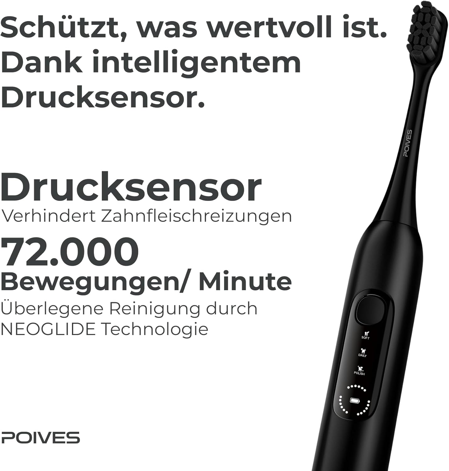 Thumbnail 2 de POIVES P1 Pro spazzolino sonico con sensore di pressione e fino a 110 giorni di autonomia
